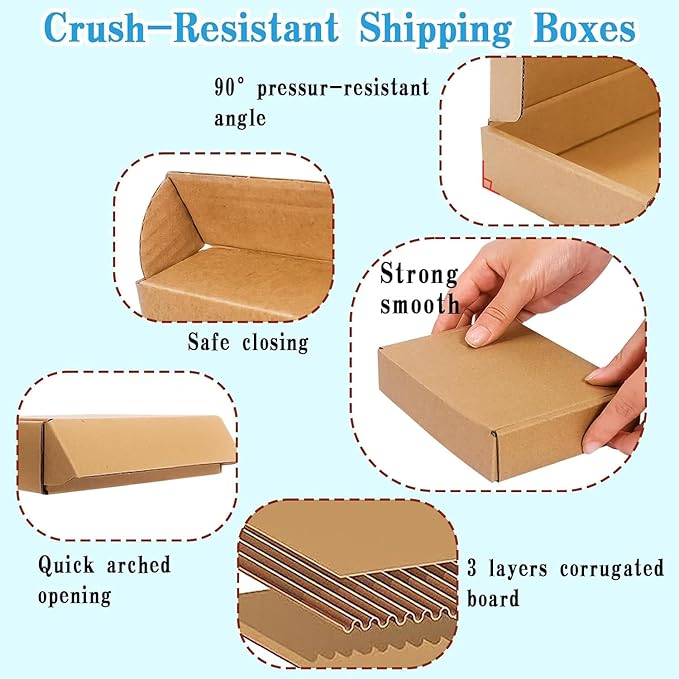50 Pack Small Shipping Boxes, Internal size:5.5x3.7x1.25inches, Recyclable - Image 3