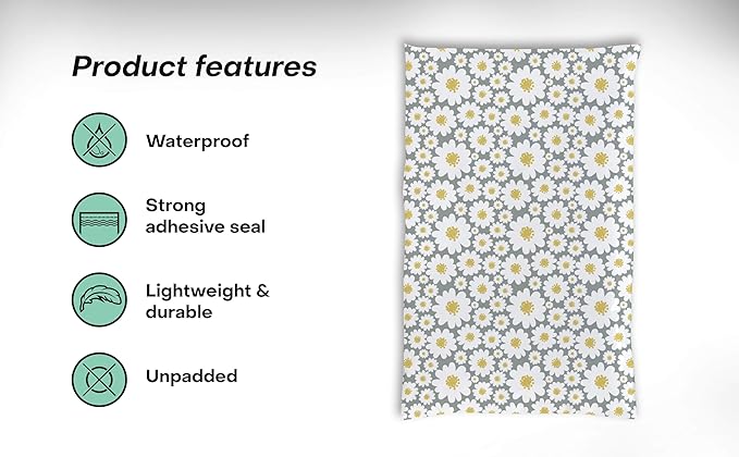 6x9 Poly Mailers – Floral Daisy – Waterproof, Tear-Resistant Shipping Bags - Image 4