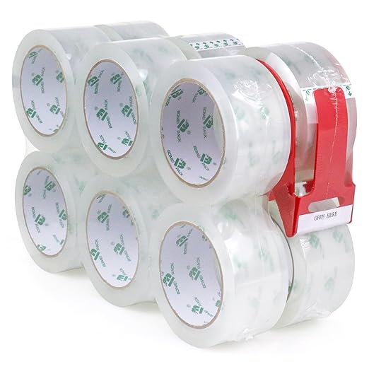 BOMEI PACK 12 Rolls Clear Packing Tape Rolls by BOMEIPACK