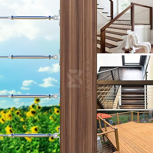 WAYSKA 36 Pairs Stainless Steel Cable Railing Kit Fit 1/8" Wire Rope, Angle - Image 8