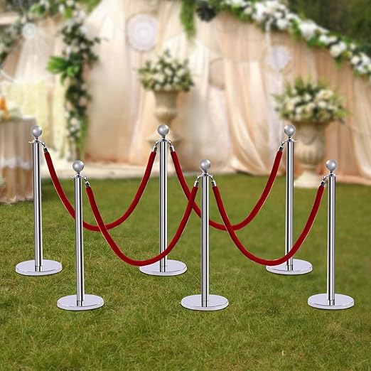 6 Packs Stanchions Posts, Stanchions Set Crowd Control Barriers - Image 6