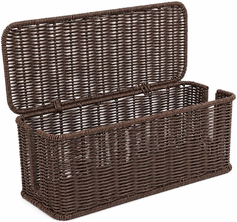 Cable Management Box, Handmade Rattan Cord Organizer for Power Strip by Cantalop