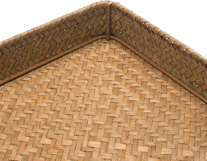 Seagrass Letter Tray, Woven Desk Tray, Wicker Desktop Basket Organizer - Image 4