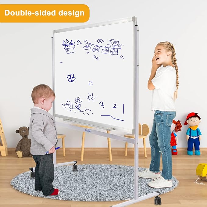 H-Qprobd Mobile Whiteboard 36"x24" Magnetic Dry Erase Board - Image 3