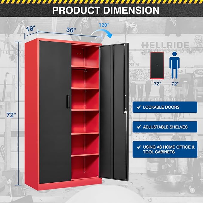 Metal Storage Cabinet-72” Tall Steel File Cabinets - Image 3