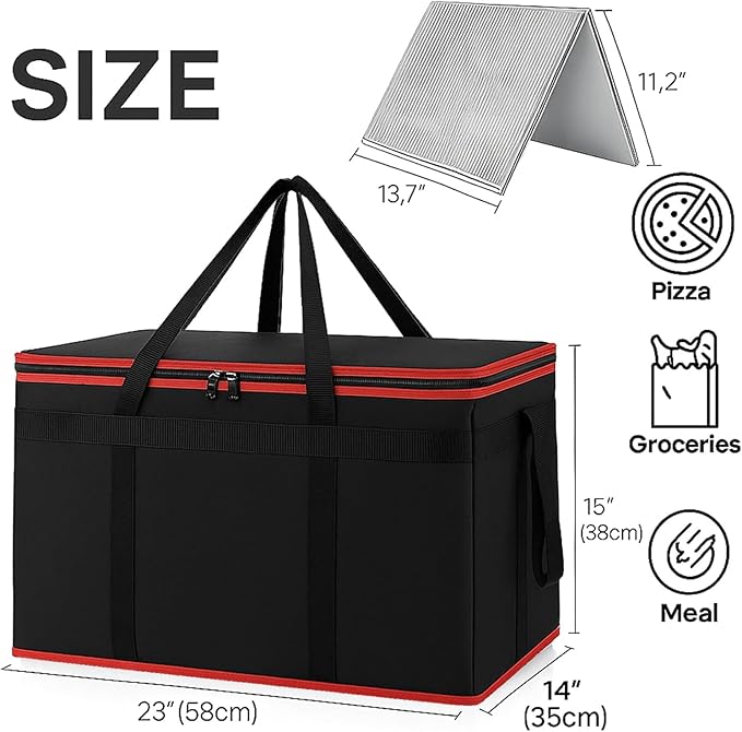 Cooler Insulated Food Delivery Bag & Drink Carrier - Image 4