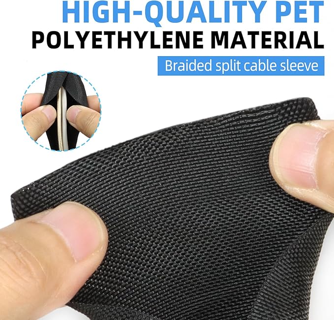 Automotive Wire Loom Tubing, Split Braided Cord Protectors from Pets No Chew - Image 3