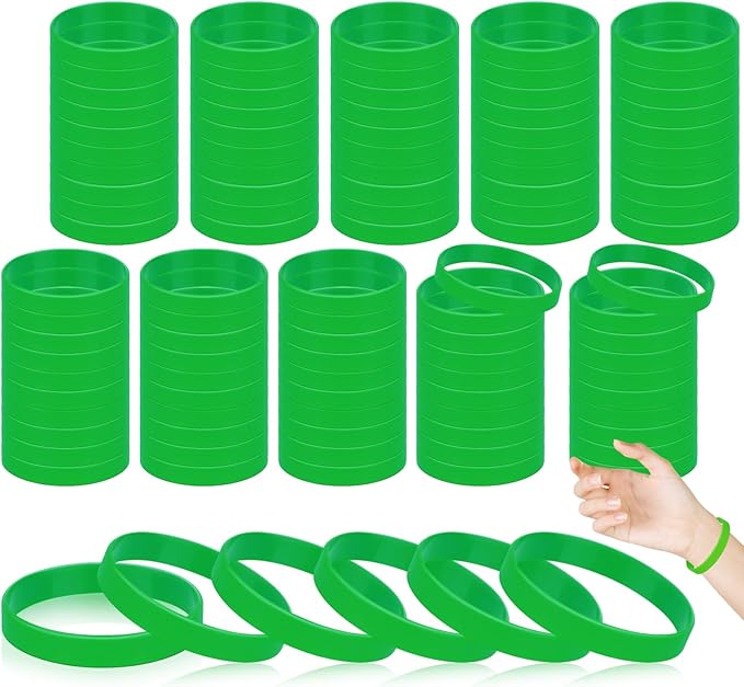 100pcs Rubber Wristbands, Blank Silicone Bracelets Gifts Supplies Rubber Wrist by SpecializeinSolarLight