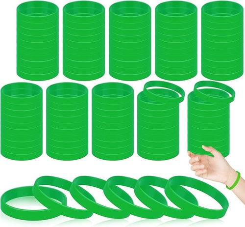 100pcs Rubber Wristbands, Blank Silicone Bracelets Gifts Supplies Rubber Wrist by SpecializeinSolarLight