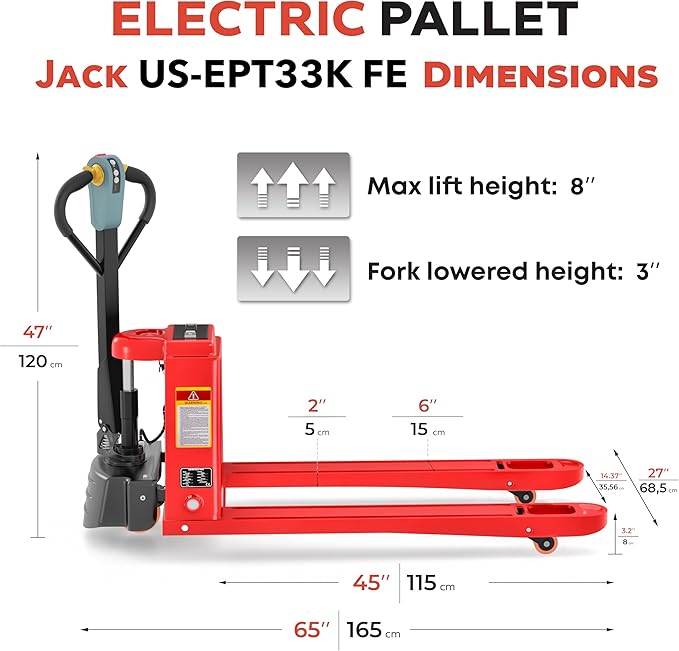 Full Electric Power Pallet Jack – Standard Duty Pallet Truck 3300 Lb Capacity - Image 2