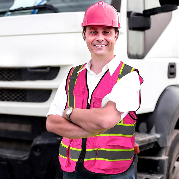 A-SAFETY Mesh High Vis Vest Lightweight Reflective Construction Vest - Image 3