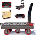 2IN1 Heavy Duty Platform Trucks Flatbed Carts, 42×26In 2000lbs Capacity Push by Lomive