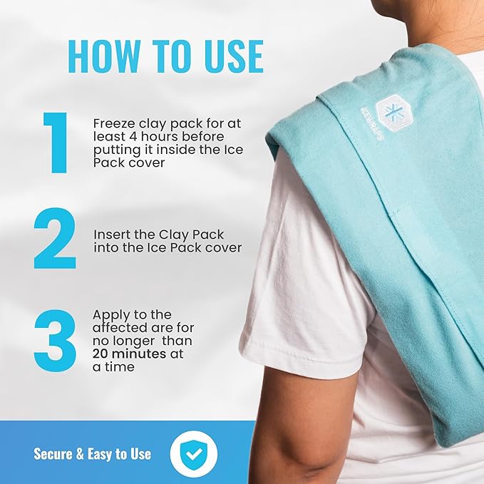 ICEWRAPS Extra Cover ONLY for 7"x28" Therapy Clay Ice Pack | Reusable and - Image 5