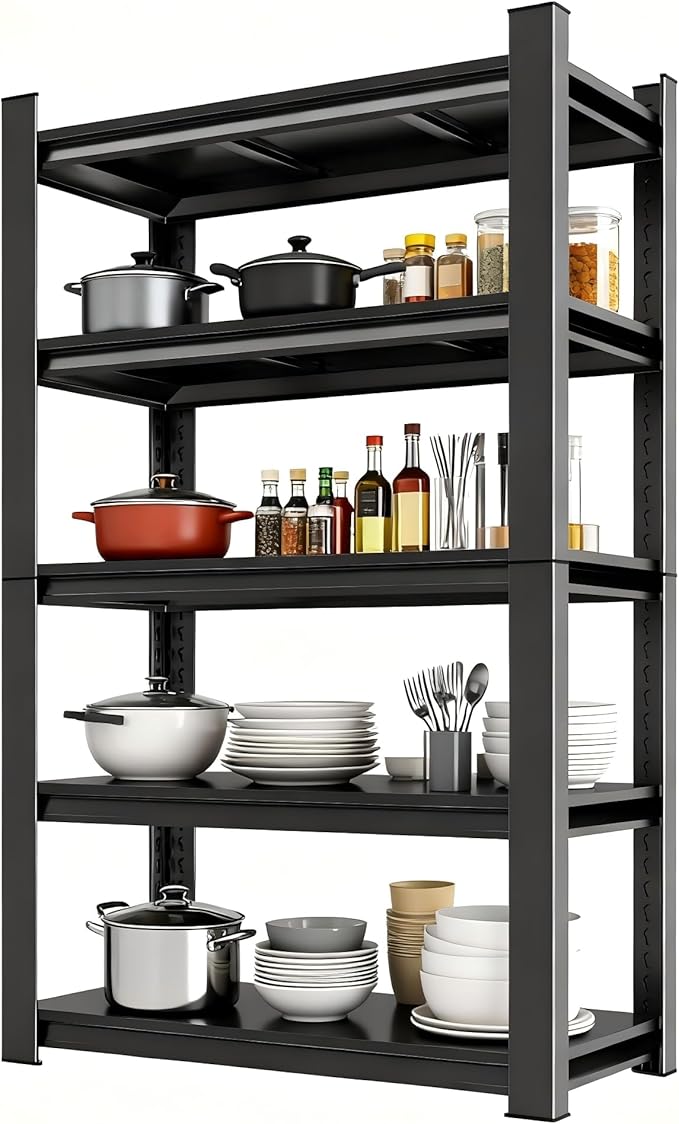 78''H Metal Garage Shelving Unit, 5-Tier Garage Storage Shelves Heavy - Image 4