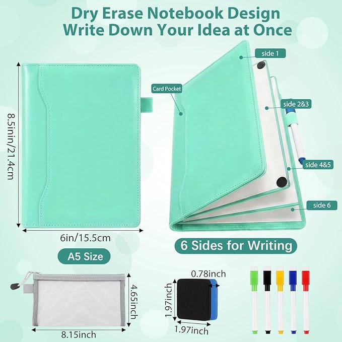 Feifeiya 6 Sides Whiteboard Notebook Portable Whiteboard Dry Erase Notebook - Image 2
