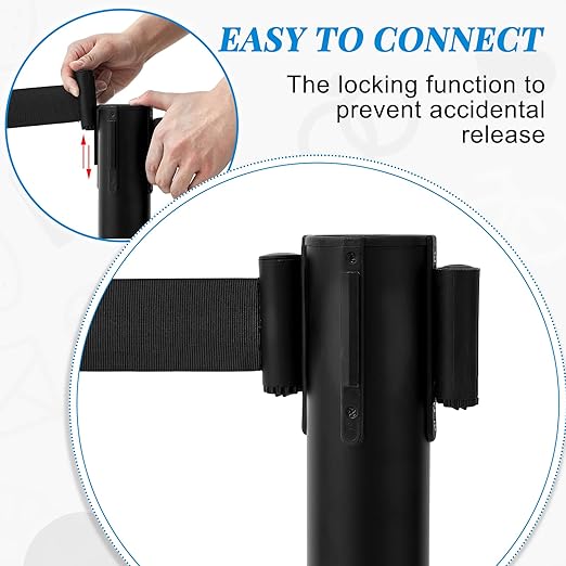 Geelin 6 Pack 16 ft Heavy Duty Crowd Control Stanchions Stainless Steel - Image 4