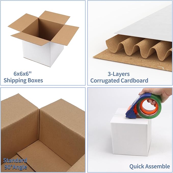 Hoikwo 6x6x6 Shipping Boxes Set of 40 - Image 3