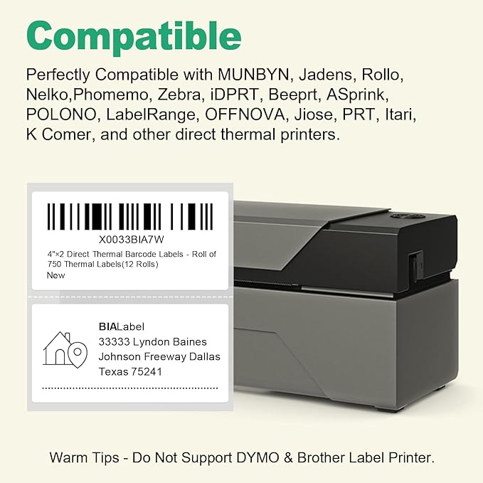 12 Rolls 4" X 2" Barcode Labels, 750/Roll - Image 4