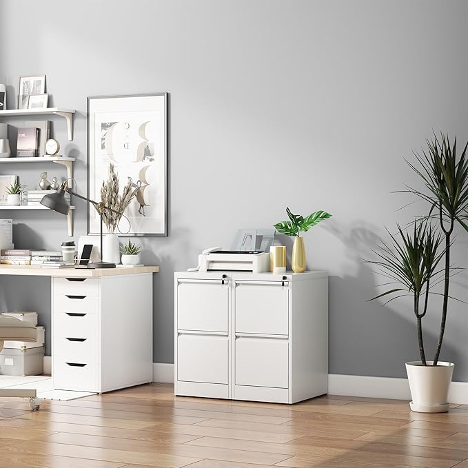 2 Drawer File Cabinet with Lock, Vertical Filing Cabinets - Image 8