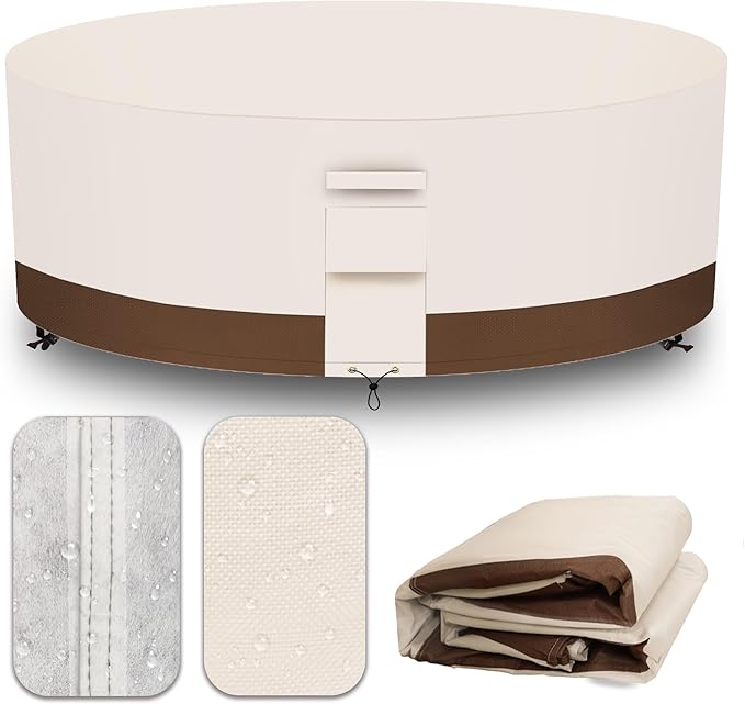 Heavy Duty Patio Furniture Covers Waterproof, 600D Round Outdoor Furniture by CNCZMH