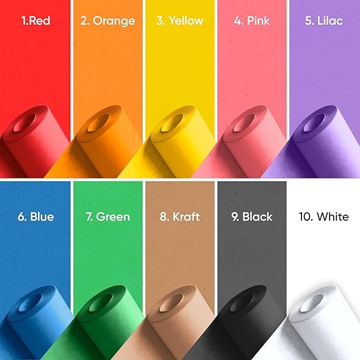 36" x 1200" Pack of 10 Rolls USA-Made Multi-Color Kraft Paper, 45 lbs/66 GSM – - Image 4