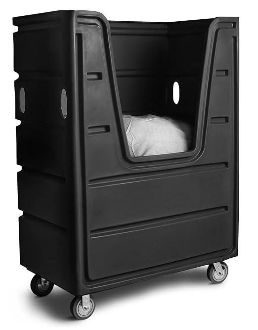 Meese 72P Commercial Laundry Linen Truck Cart, Polyethylene, Poly Base - Image 6