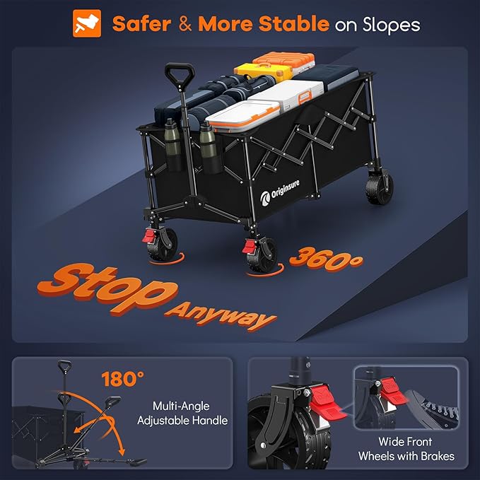 220L Collapsible Wagon Cart Foldable, Utility Carts - Image 9