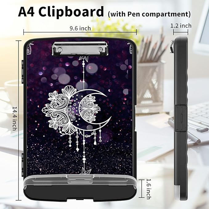 Clipboard with Storage High Capacity Plastic Nursing Clipboards with Pen Holder - Image 2