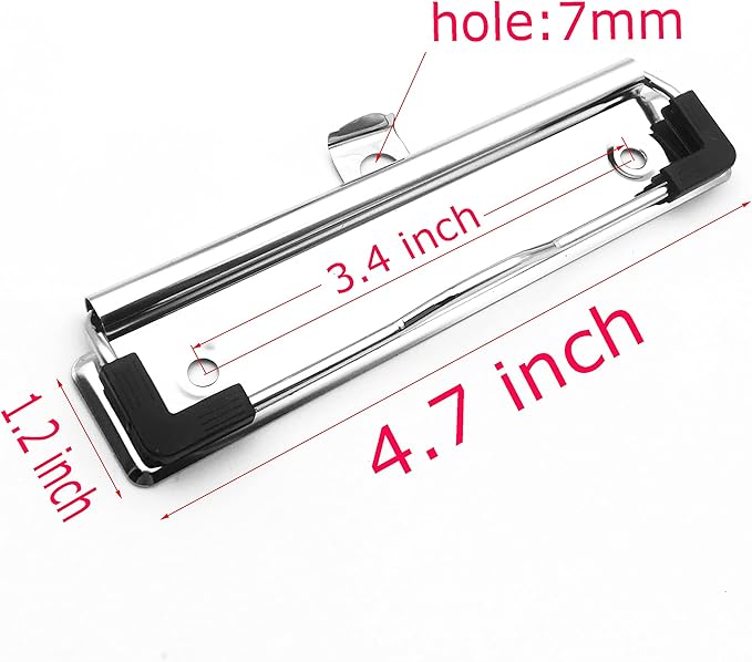 10Pack Clipboard Clips 4.72" Mountable Metal Clipboards Hardware - Image 2