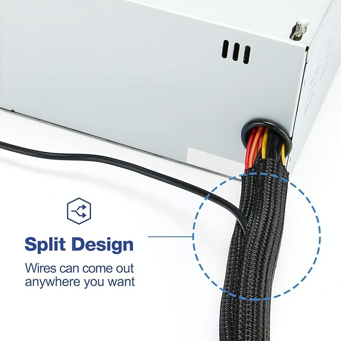 3/4" x50ft Braided Cable Sleeve – Pet-Proof Split Wire Loom Tubing - Image 6