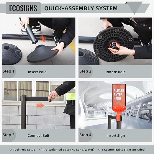 ECOSlGNS 6 Pack Commercial-Grade Stanchions - Image 5
