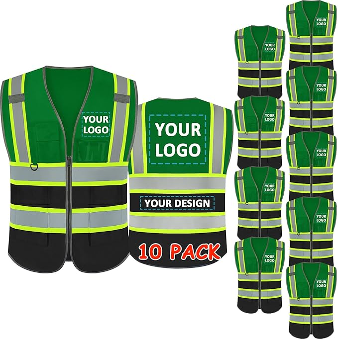 BeautyWill Custom Logo Safety Vest Class 2 High Visibility Reflective Vest by BeautyWill