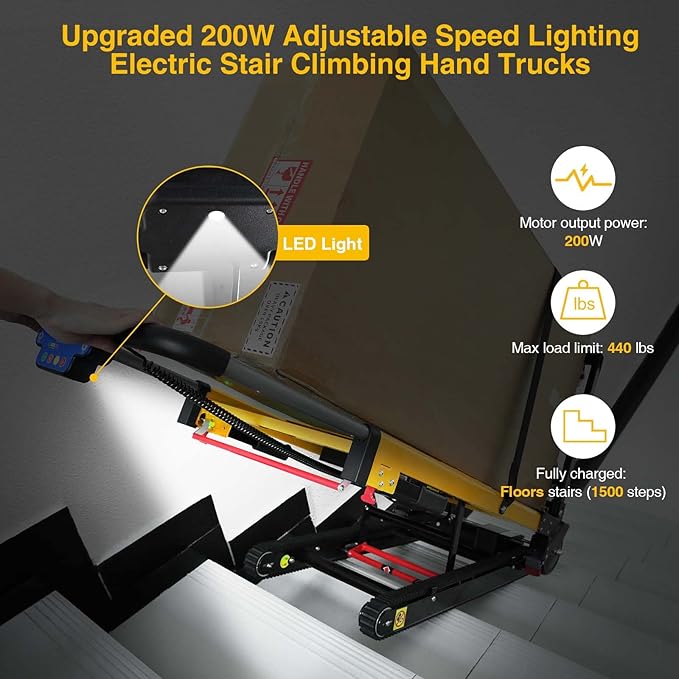 Electric Stair Climbing Dolly, Heavy Duty, Powered Stair Climber Dolly Cart - Image 3