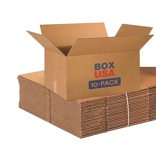 BOX USA Shipping Boxes Large 24"L x 16"W x 12"H, Moving and Storage by BOXUSA