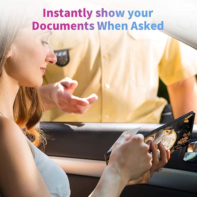 Car Registration and Insurance Holder, Leather Insurance License and - Image 2