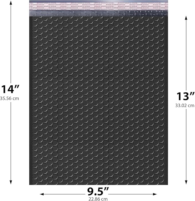 Black 10x13 Inch Poly Bubble Mailers |Self Seal Padded Envelopes - Image 2