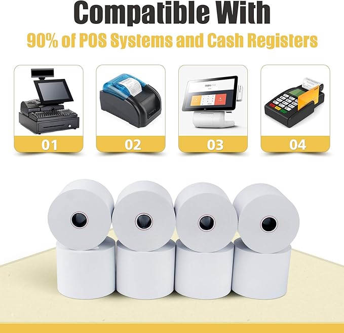 Azure Zone, Thermal Paper 2-1/4 X 230ft 200 Rolls, Fits Most POS Machines and - Image 4