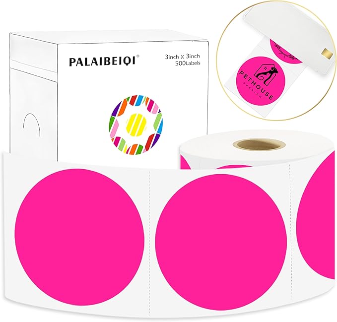 3 X 3 Inch Round Thermal Labels Circle Color Coding Labels Printable Waterproof by Palaibeiqi