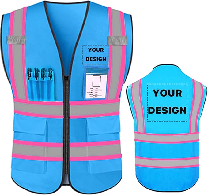 YOWESHOP High Reflective Visibility Safety Vest Custom Your Logo Safety Workwear by YOWESHOP