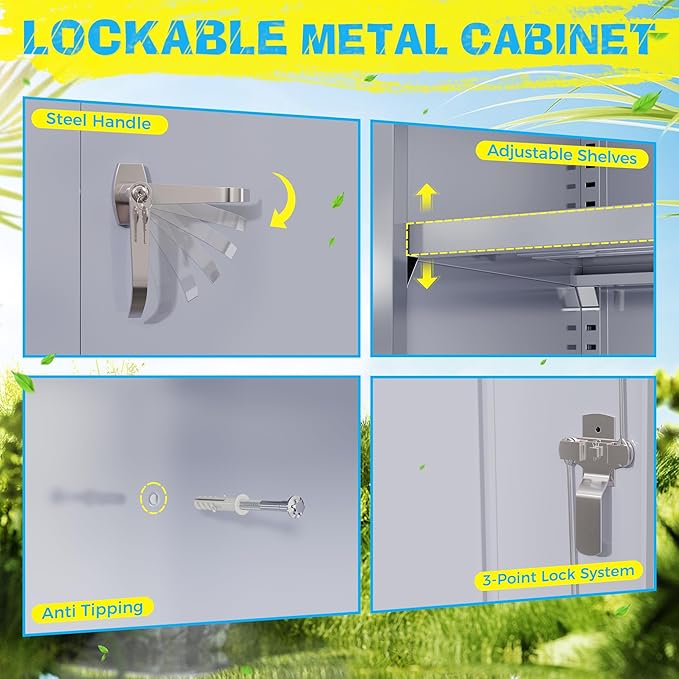 Pataku Metal Storage Cabinet, File Cabinets - Image 4