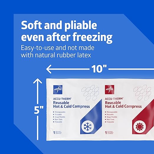 Medline Accu-Therm Reusable Hot/Cold Gel Packs, 5” x 10”, Soft & Flexible - Image 3