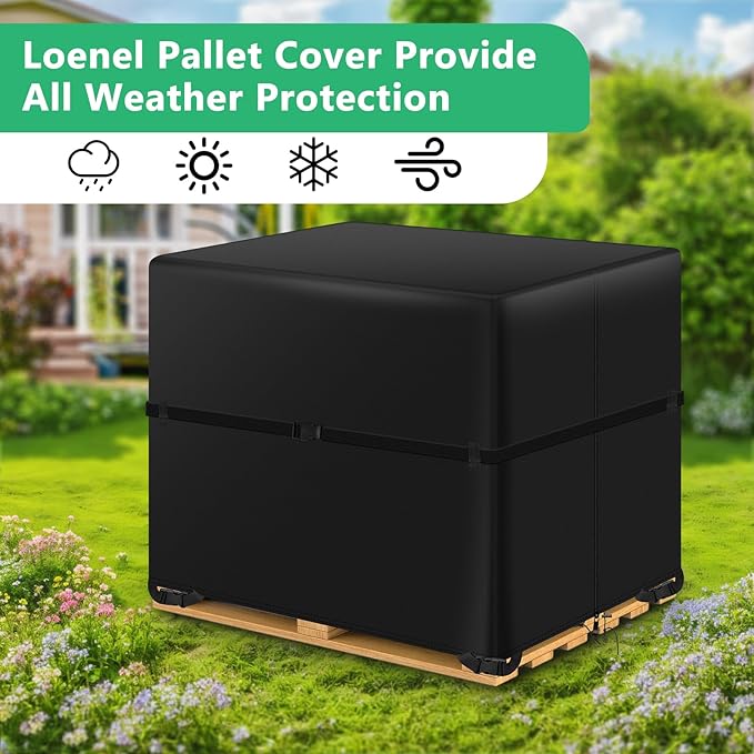 Zipper Pallet Cover, KY-HUAEN 900D Heavy Duty Pallet Covers Fits Large Pallets - Image 2