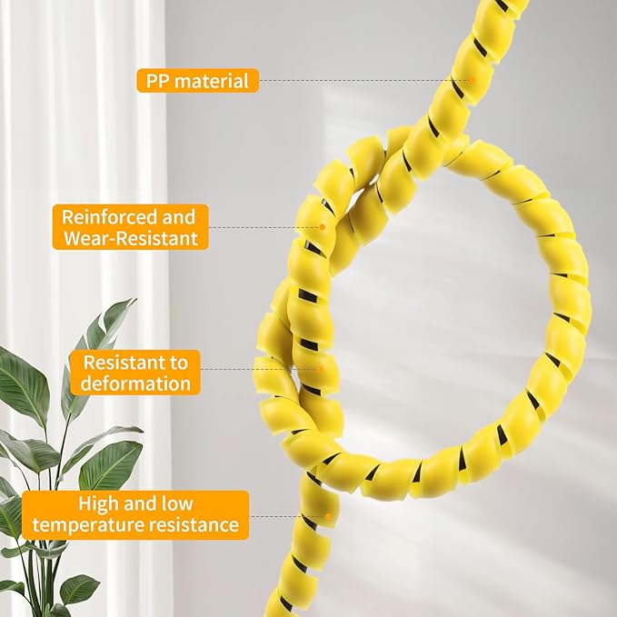 Spiral Cable Wrap, 33ft Wire Protection Sleeve Cover Cable Organizer Pipe - Image 3