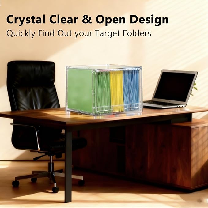 MUKAI File Box Organizer, Hanging Folder Storage Boxes, File Folder Organizer - Image 5