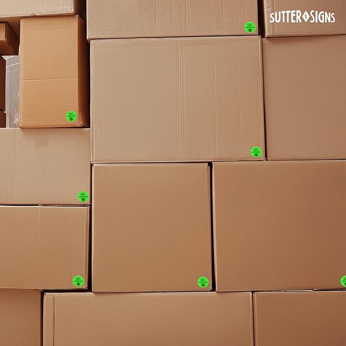 1000 Quality Control Approval Stickers, 1 Inch | Fluorescent Green QC Tester - Image 4