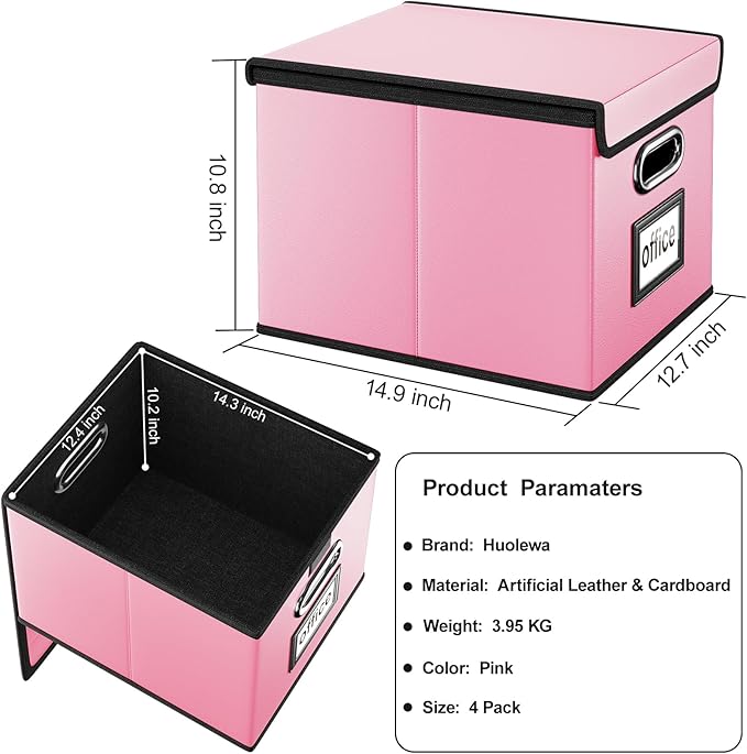 Huolewa Portable Leather File Organizer Boxes - Image 6