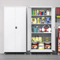 Metal Storage Cabinet with Wheels, Tall Garage Storage Cabinet with 4 by LISSIMO
