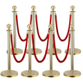 8 PCS Stainless Steel Stanchion Post, 5Ft Red Velvet Rope, Hollow Base and by Yeatruojeet