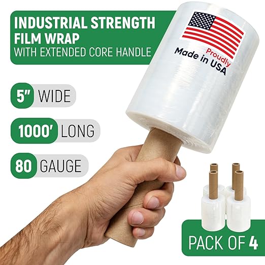 5" x 1000' Industrial Strength Mini Stretch Wrap - Image 2