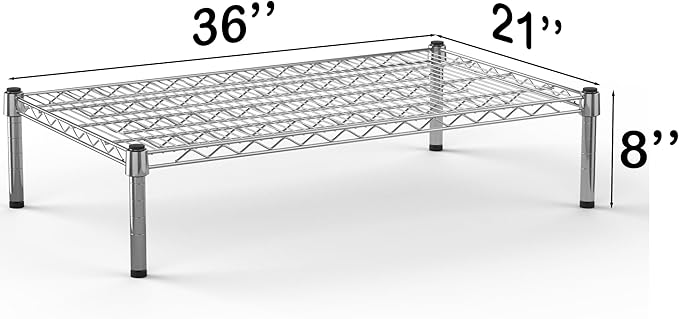 21''W x 36''L x 8''H Chrome Plated Wire Dunnage Rack | Off The Floor Storage - Image 3